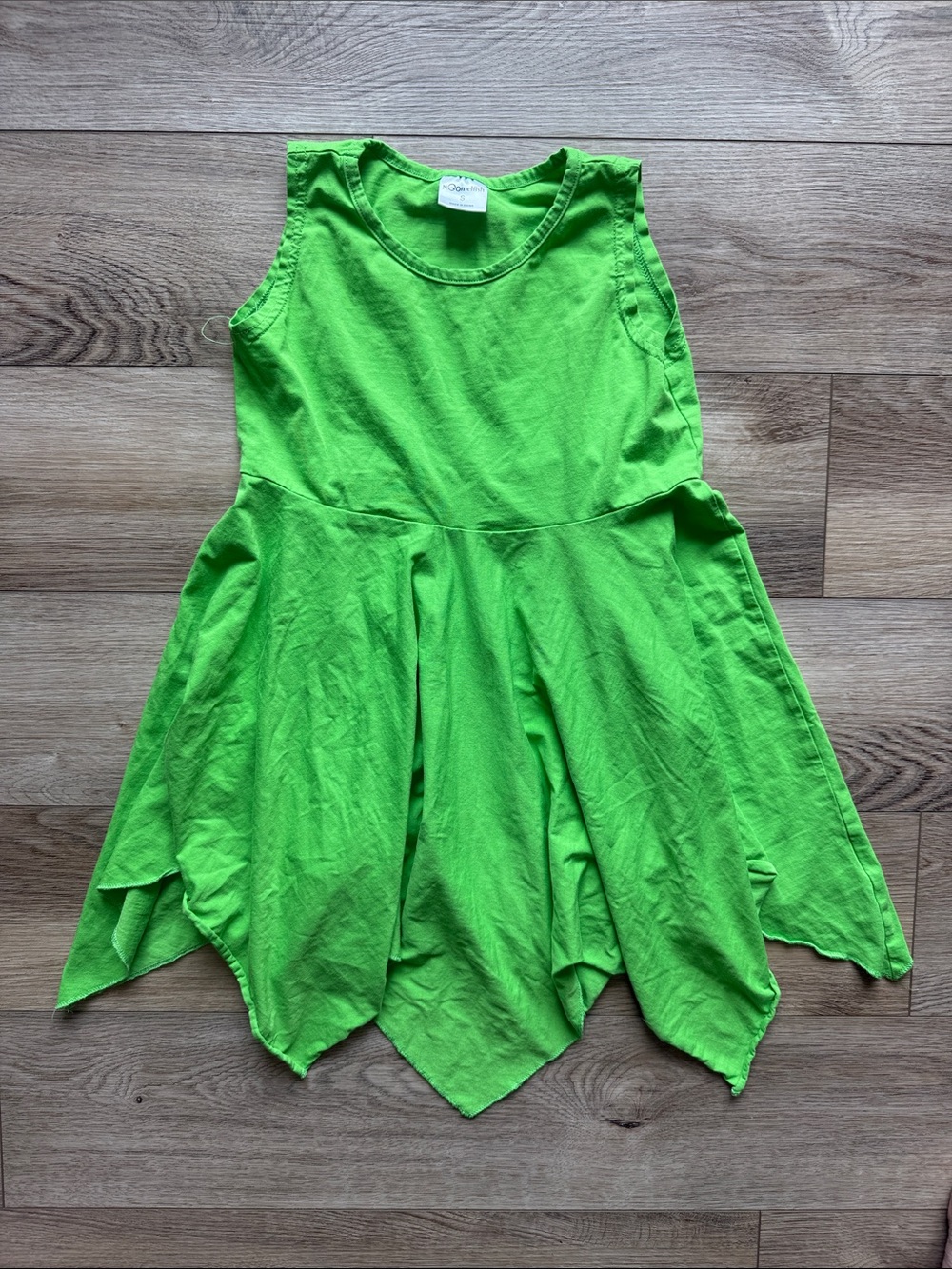 Girls Green Handkerchief Hem Dress (DIY Tinkerbell costume)